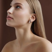 Cercei argint cu perle naturale albe si tortite DiAmanti SK25212EL_W-G